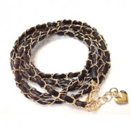 BROWN/GOLD ITALIAN LEATHER WRAP